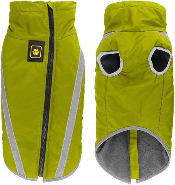 Idepet Waterproof Dog Coat Winter Warm Jacket,Windproof Pet Clothes Dog Jacket Outfit for Small Medium Large Dogs with Harness Hole XL-6XL