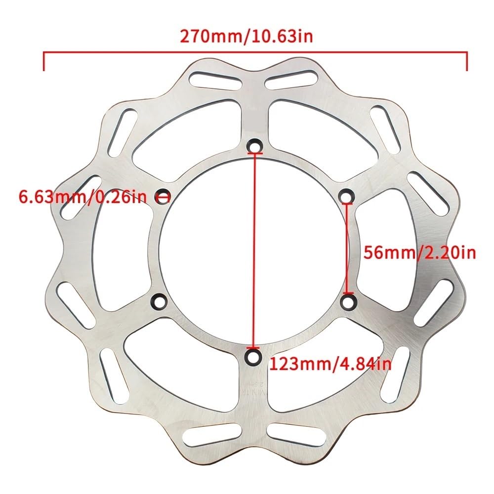 Motociclo Disco freno Accessori disco freno moto anteriore piatto Dirt Pit Bike per CRF 250F 350F 450F 270MM