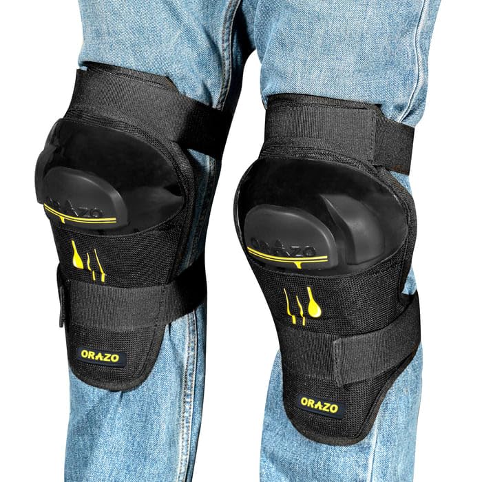 Image of ORAZO Hawk Knee Protector | Armor Level 2 E /K TYPE B | Anti-Slip Straps | Bionic & Asymmetric for Comfort | Made in India (Regular Strap)