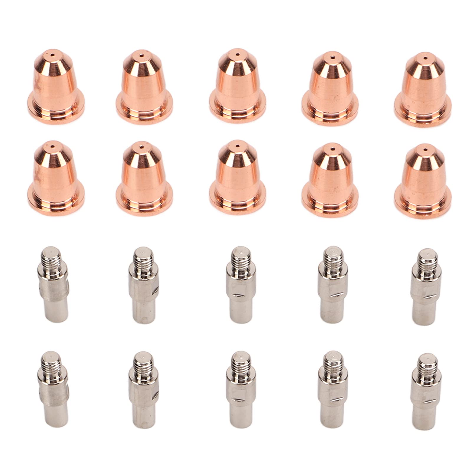 20PCS Electrode Tip Nozzle Kit 0.03in Hardness Brass for S45, Precise Plasma Electrode Nozzles Cups, Durably Consumables for Carbon Steel, Stainless Steel, Aluminum