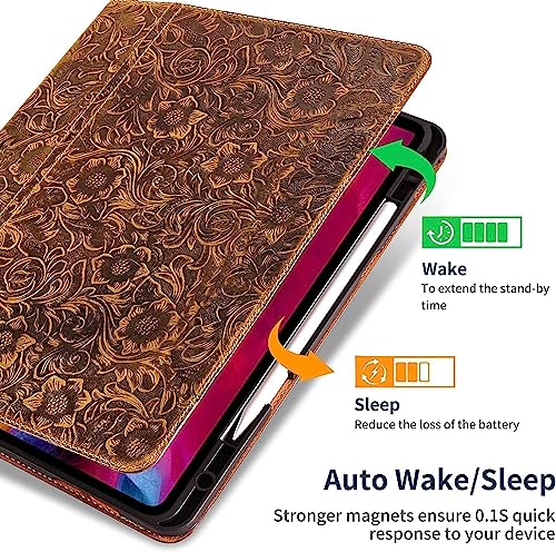 Coque iPad Pro 11 Pouces Cuir Véritable 4e 3e 2e 1e Génération