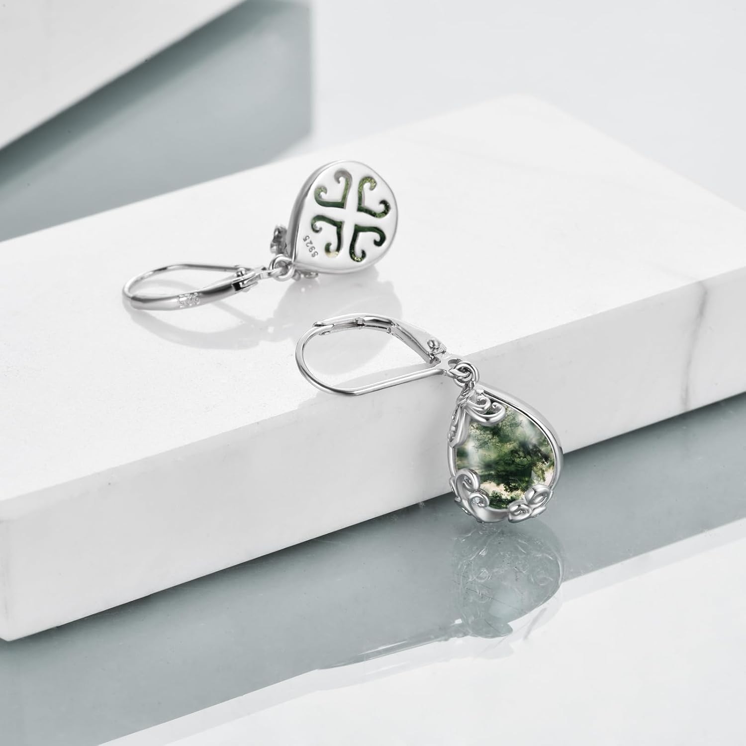 POPLYKE Celtic Filigree Teardrop Drop Dangle Earrings Sterling Silver Leverback Earrings Jewelry for Women - Image 5