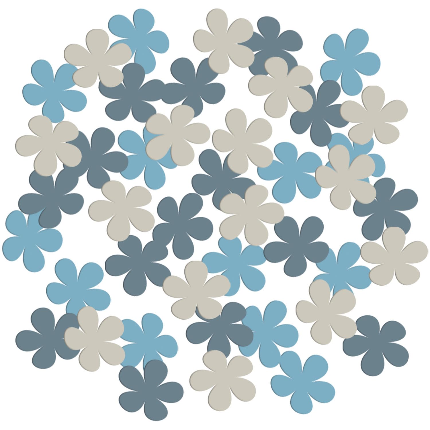 Folat 24988 Shower Decoration Baby Boy Blue White Confetti Flower Shape Blooming Baby Boy Pack of 80