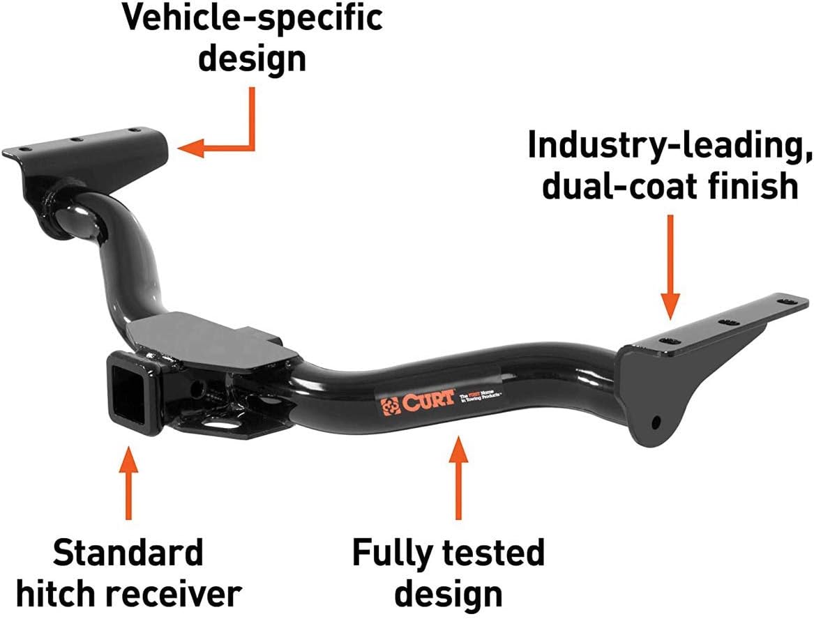 CURT 13152 Class 3 Trailer Hitch, 2-Inch Receiver, Compatible with Select Kia Sorento, Hyundai Santa Fe , Black