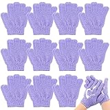Ramede 30 Pair Exfoliating Glove Double Sided Exfoliating Bath Gloves Pack Nylon Colorful Shower for Men Women Beauty Spa Massage Shower Deep Clean Body Skin Bathing Scrubber Disposable(Purple)