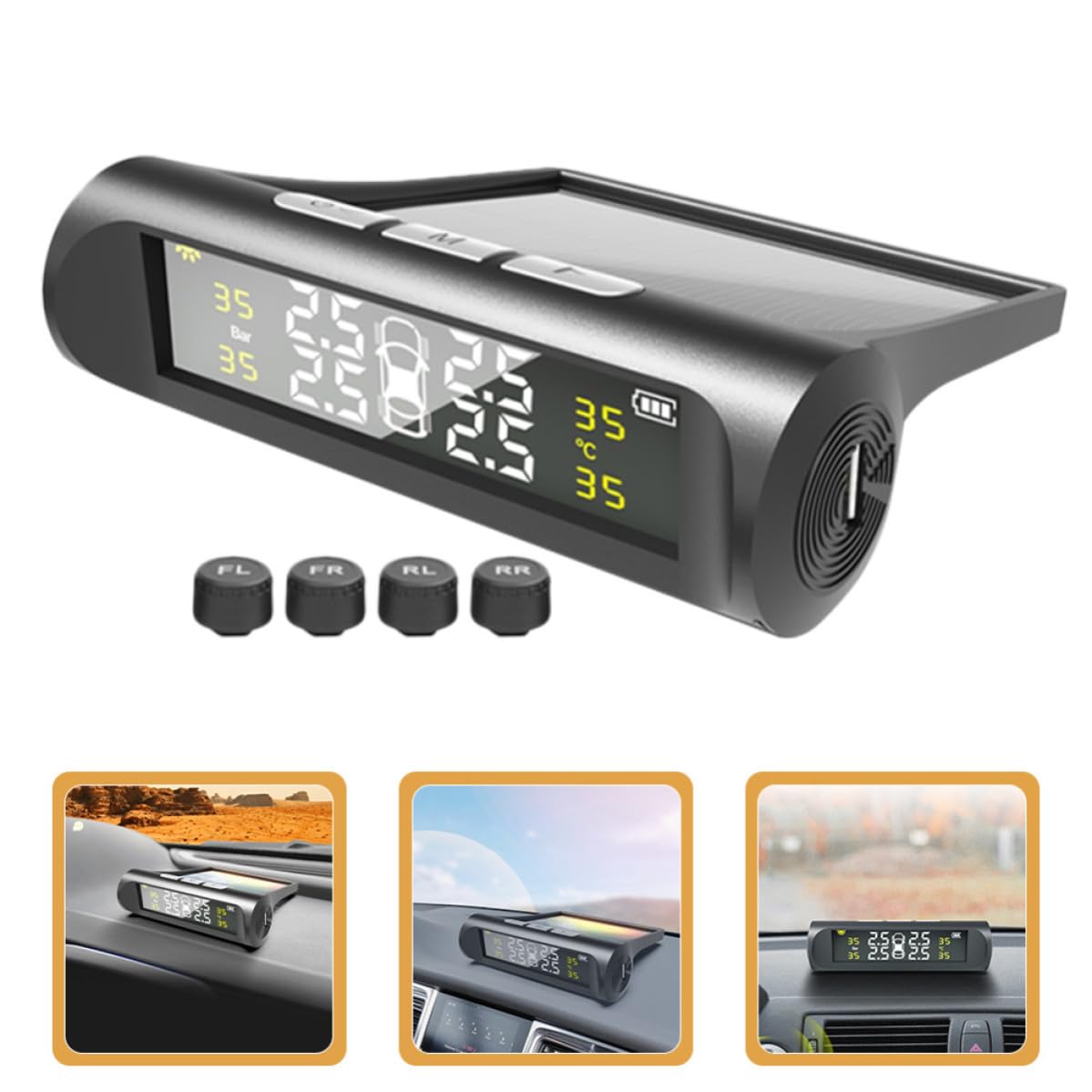 TEHAUX Alarma Digital Monitor de Presión de Neumáticos para Automóvil