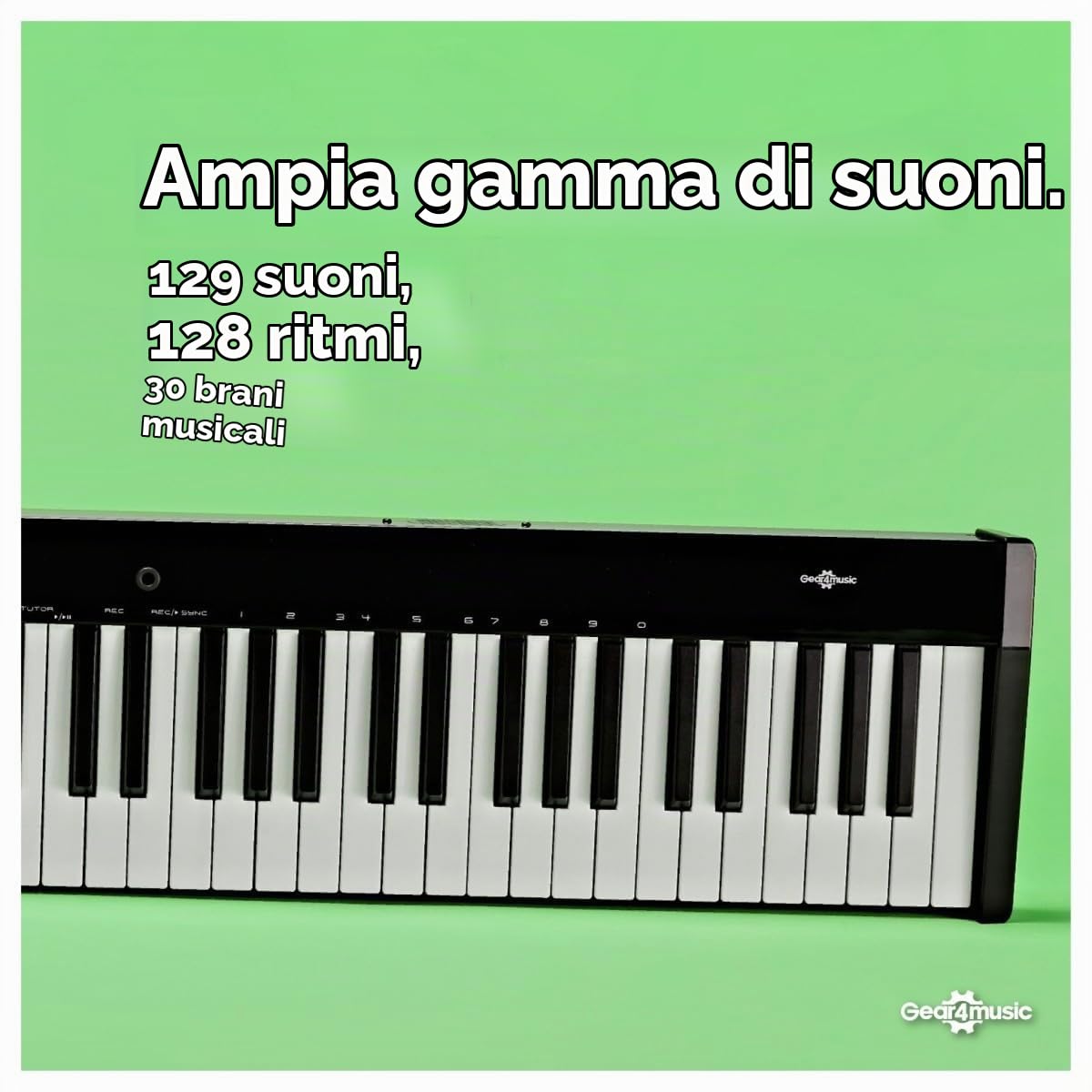 Gear4Music Tastiera per pianoforte a 88 tasti Touch Sensitive Chiave Bluetooth Tastiera Pianoforte Stand sgabello Cuffie