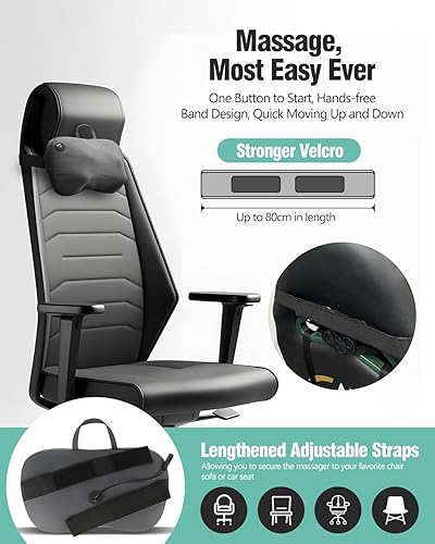 Miniatura 6 de Almohada masajeadora de espalda para aliviar el dolor de tejido profundo, masajeador Shiatsu de cuello y hombros con calor, almohada de masaje