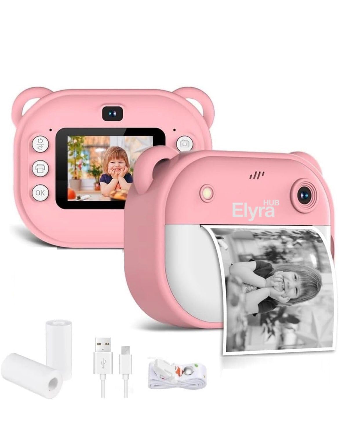 Kids Instant Print Camera – Mini Digital HD Photo & Video Camcorder with Games | Fun Learning Toy for Boys & Girls Ages 4-18 | Includes 2 Print Rolls – Ideal Gift for Kids (Pink)-image-48
