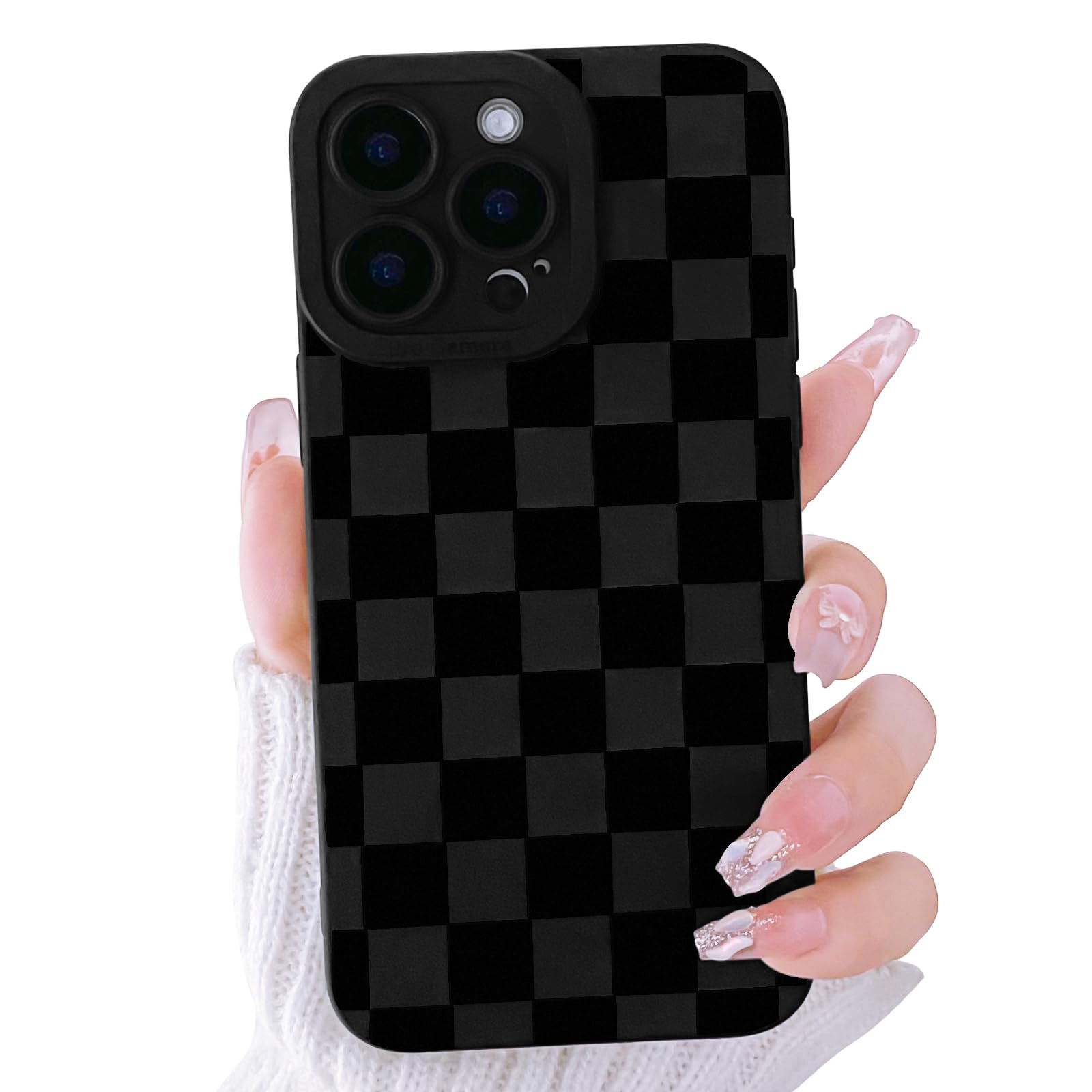 Lovmooful Compatible for iPhone 13 Pro Max Case Cute Checkerboard Lattice Plaid with Color Design for Girls Women Soft TPU Shockproof Protective Girly