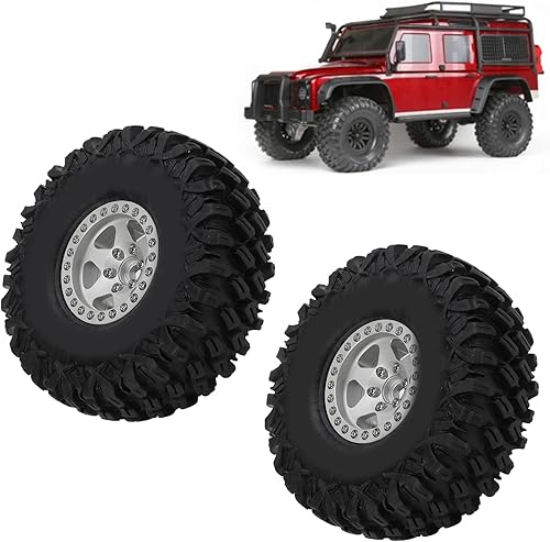 Miniatura 9 de SUNGOOYUE Juego de neumáticos de coche RC, 2 unids/set de 1.9 pulgadas 4.724 in neumático de plástico con llantas para SCX10 D90 1/10 RC coche