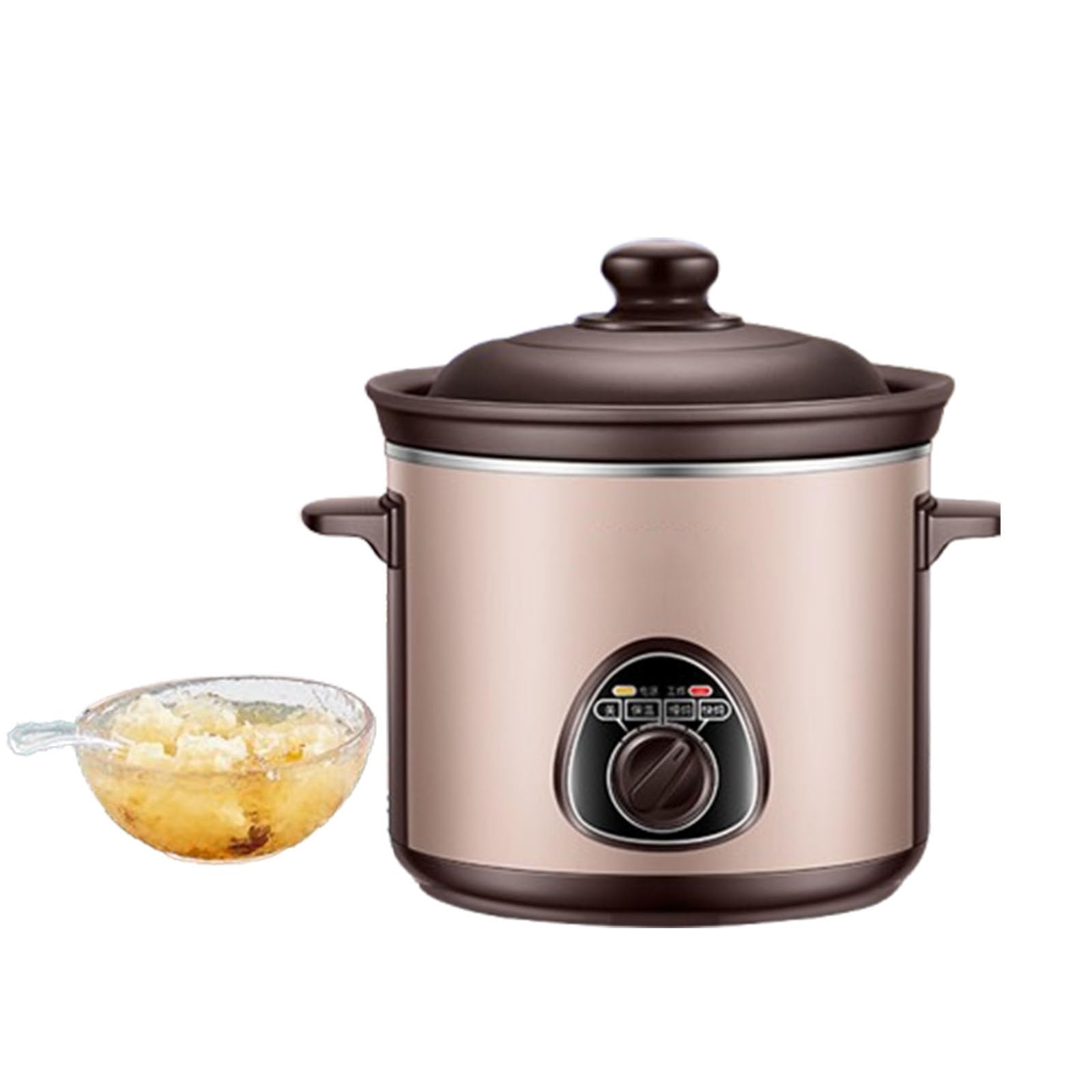 Olla eléctrica para estofado de uso doméstico, 3 l, arena morada, 5 l, cuerpo de aleación con calentamiento 3D, adecuada para sopa, papilla, postre y tónico