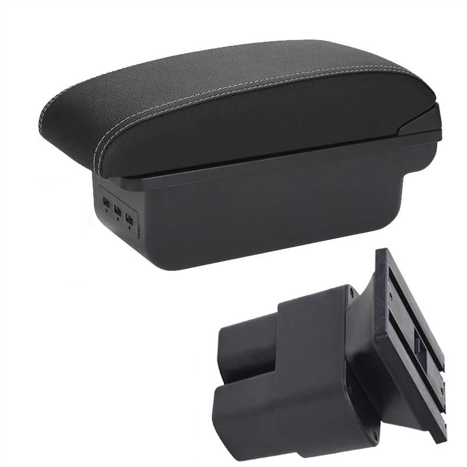 NOHEEU Car Armrest Special Storage Box Modification Parts For NV200 Evalia 2019 2011 2013 2014 2015 2016(B3 Black white 3USB)