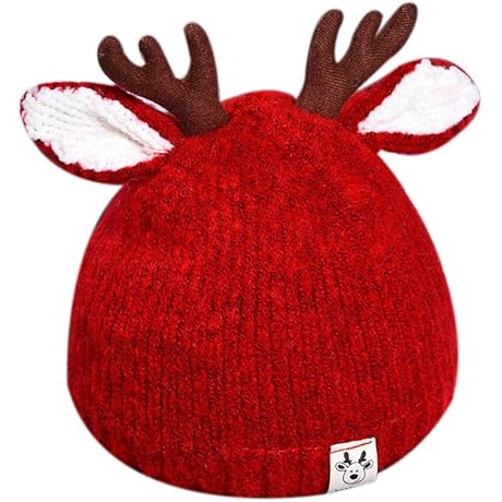 Baby Girl Christmas Hat: Reindeer Warm Holiday Beanie for Toddlers