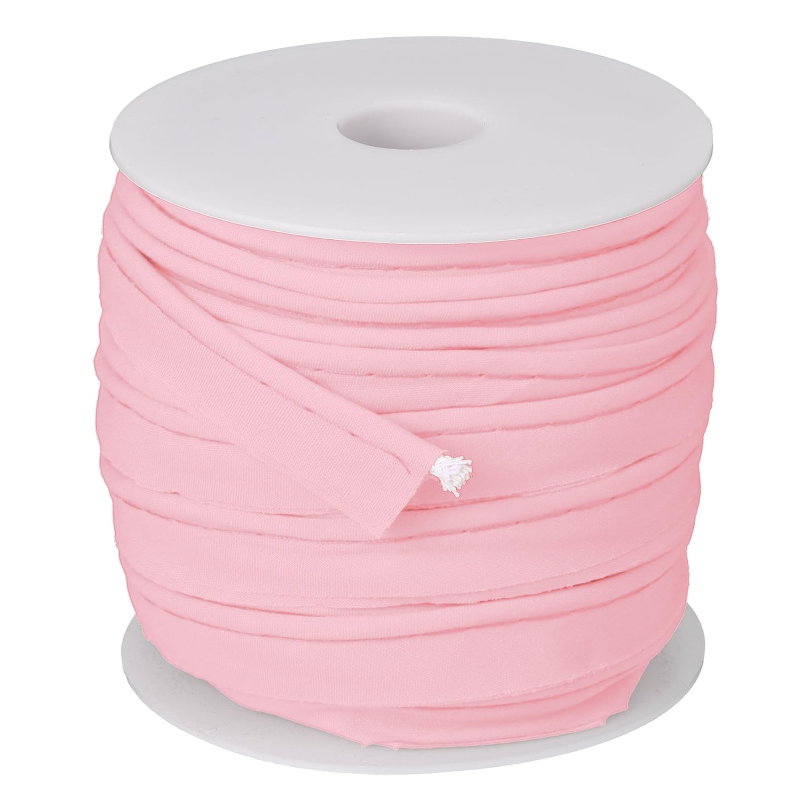 sourcing map Piping Trim Bias Tape, 1.5 cm 23M Cotton Folding Binding Tape with Welting Cord, Decorative Sewing Trim for Home Decor Sewing DIY Crafting Clothing Fabric Edge, Pink — image 1