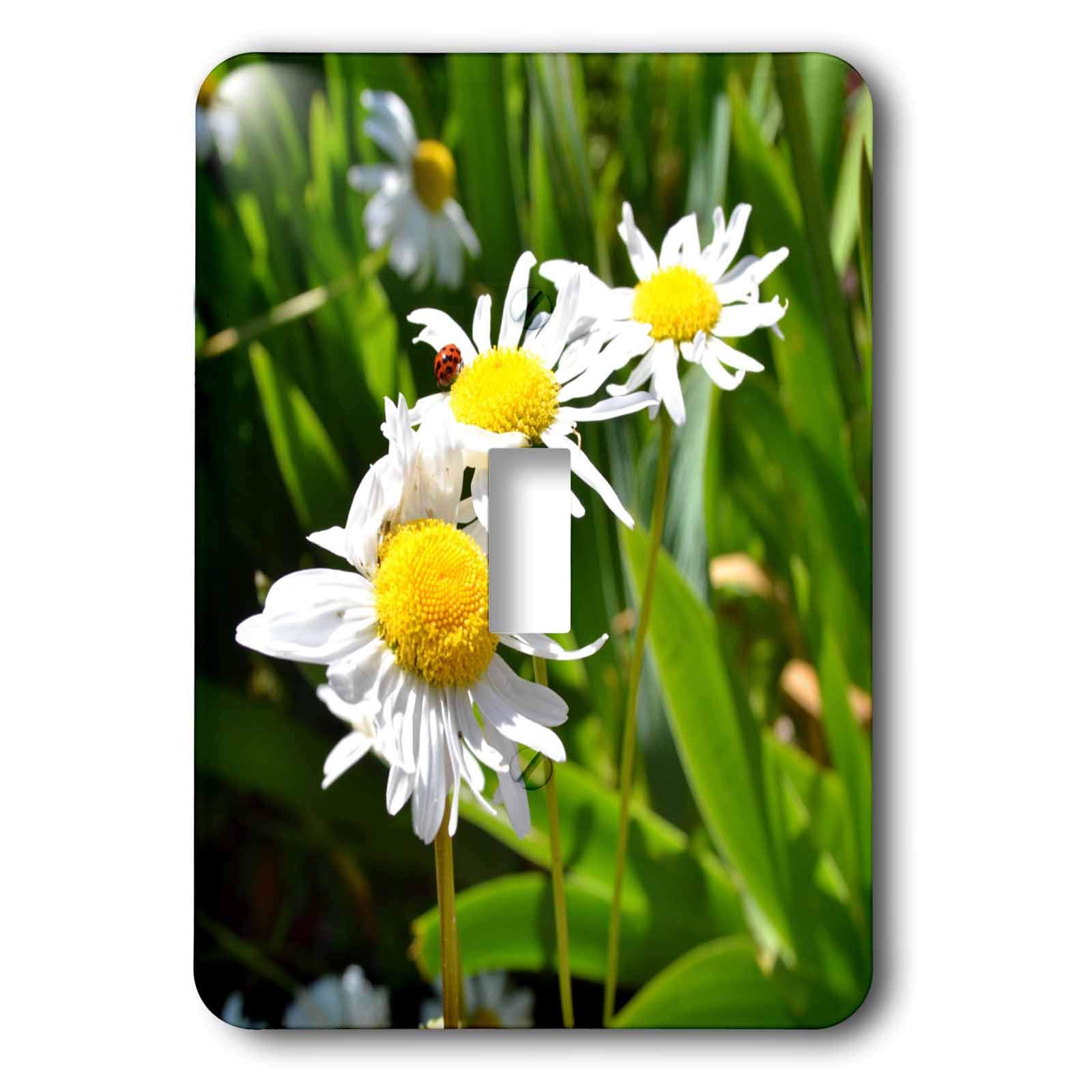 Interrupteur à bascule marguerites et coccinelles pour décoration de chambre lsp_22681_1