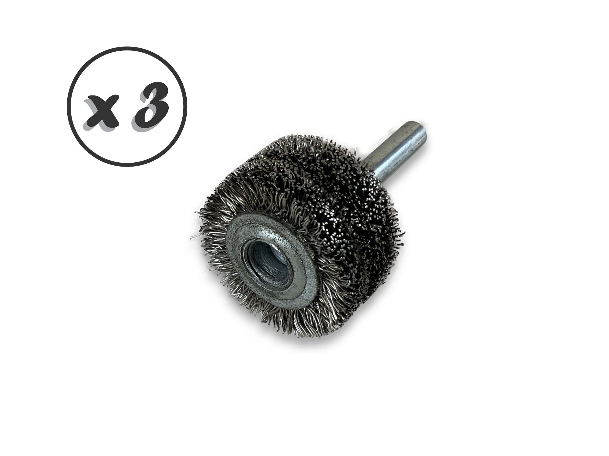 Kibros Lot 3 brosses circulaires tige Ø 30 mm inox dur 18 mm