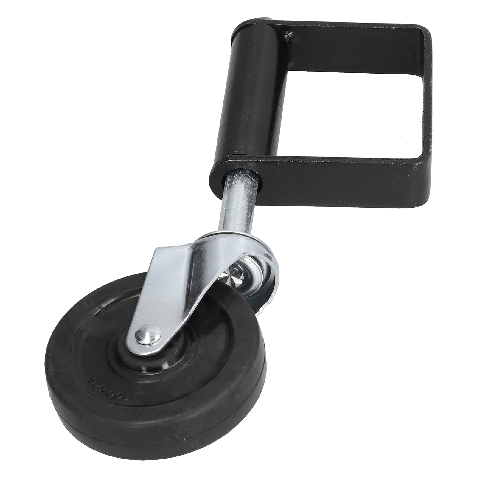 Spring Loaded Gate Caster, Durable Door Wheel Accessory Double Ball Bearing Heavy Duty Automatic Adjustment 100x25mm Rubber Steel for Home