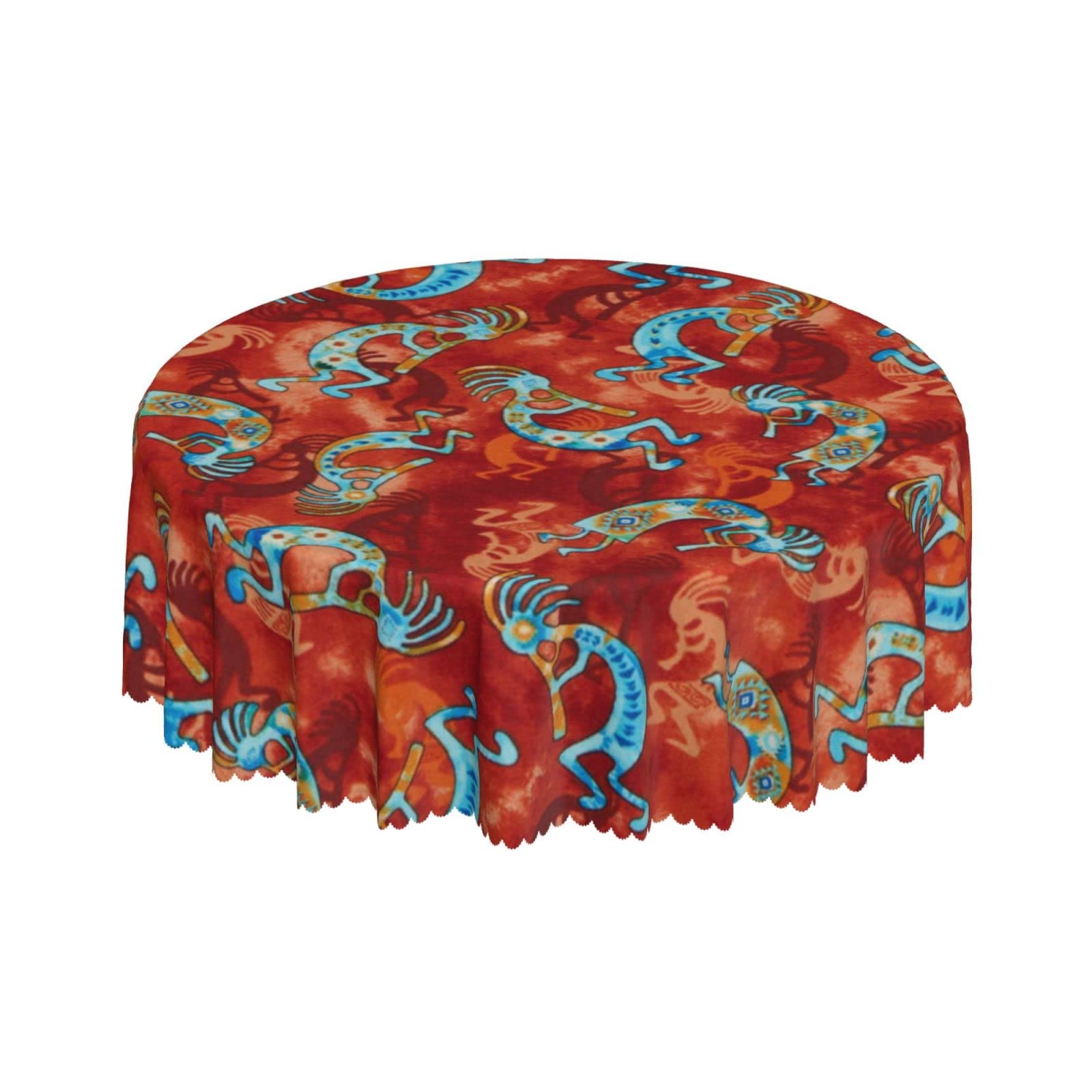 Lsjuee Southwest Red Dancers Round Tablecloth 60 Inch Printed Washable Tablecloth for Dining Party Holiday Fall Home Decorative