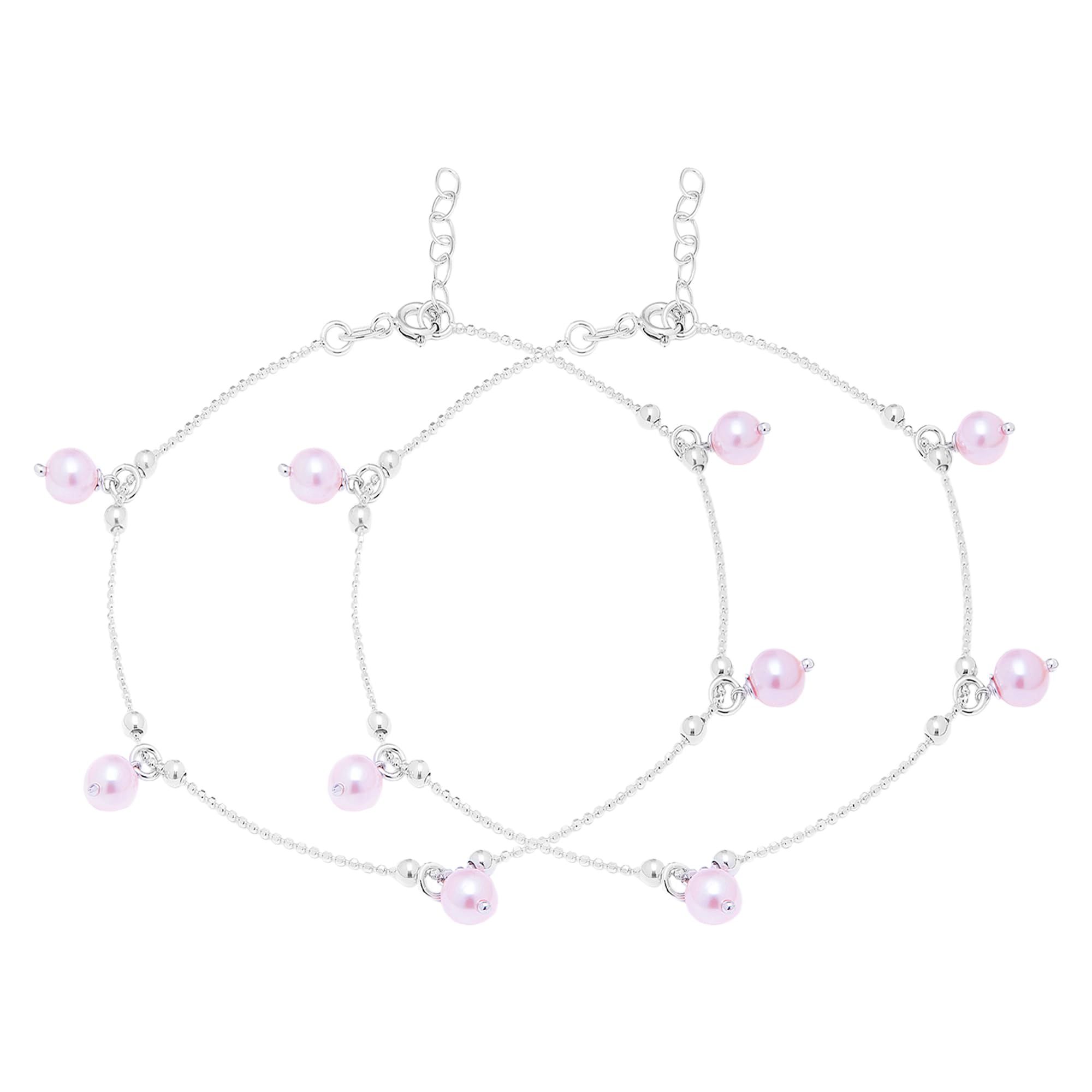 ZAVYA 925 Sterling Silver Designer Pearl Drops Rhodium Plated Adjustable Chain Anklet (Pair) | Gift for Women & Girls | With Certificate of Authenticity & 925 Hallmark (B0BJ2QM3PQ) Amazon Price History, Amazon Price Tracker