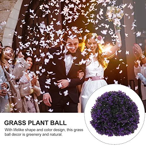Happyyami Artificiale Erba Palla Viola Pianta