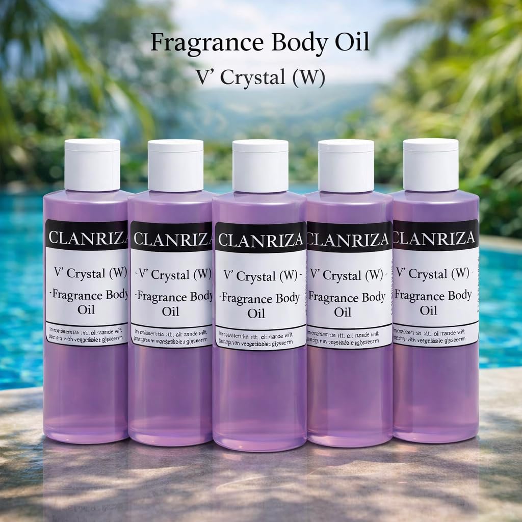 10 Fl Oz V' Crystal Natural Fragrance Body Oil, Long-lasting Perfume Oil For Women, Scented Essential Body Oil For Daily Use, Lightweight & Travel-friendly Plastic Bottle