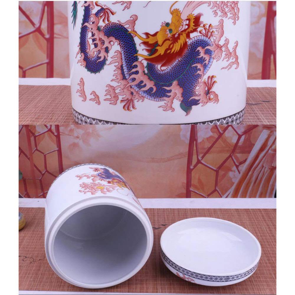 Urny Funeral Urn Large Keepsake Cremation Urn for Ashes,Funeral Memorial Urn for A Small Amount of Adult Ashes Ceramic Material 22 * 25cm Perfect Souvenir,A(B)