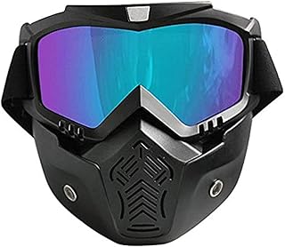 Motorcycle Face Mask with Detachable Goggle