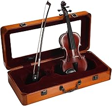 Smallest Handmade Solid Wood Violin 1/32 with Matching Display Wooden Case - Playable Size,Fully Functional
