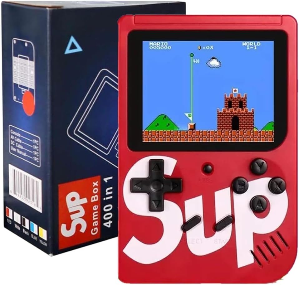 SUP Mini Handheld Gaming Console for Kids & Adults 400 Built-in Classic Games with AV TV Support Pack of 1