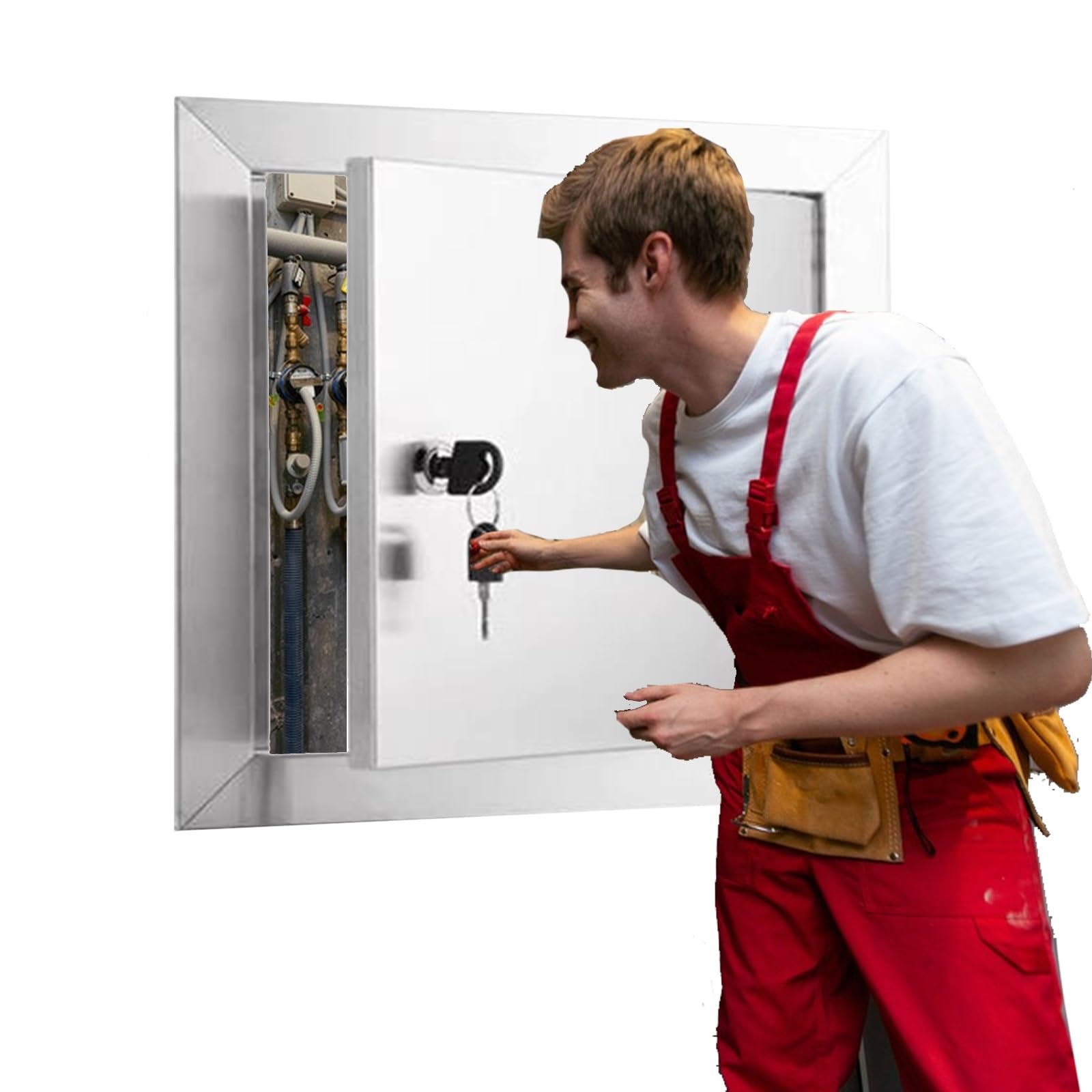 Trampilla Pladur Panel De Acceso Exterior De Acero Inoxidable, Puerta De Acceso Personalizable para Azulejos, Sin Juntas, Placa De Cubierta para Orificios De Baño Y Cocina(8x8inch/200x200mm)