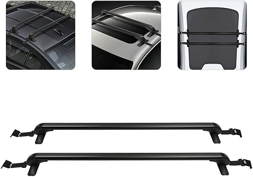 Miniatura 3 de Barras transversales universales para portaequipajes de 41.34 pulgadas de aluminio con 2 cerraduras de seguridad ocultas, no requiere perforación,