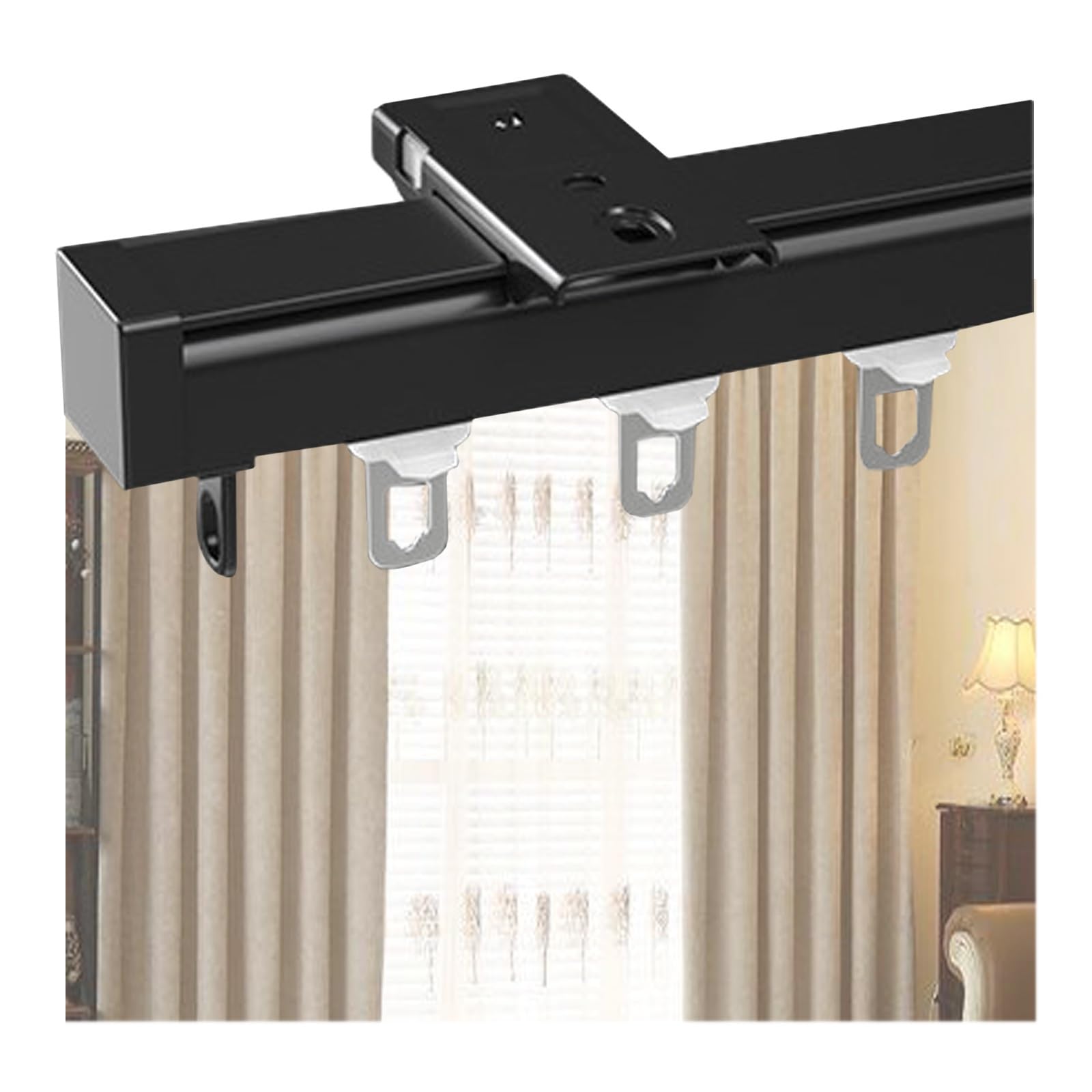 Rail de plafond flexible pour séparer un salon avec élégance
