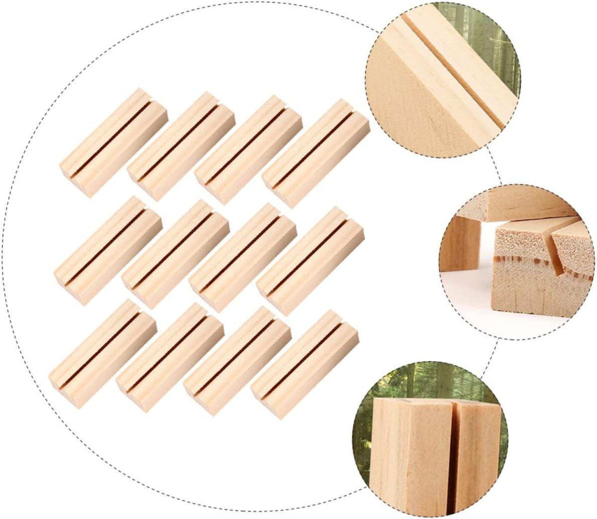 24pcs Wooden Business Card Holders Chic Memo Photo Stand for Office Weddings Events Rectangular Design for Displaying Cards and Pictures