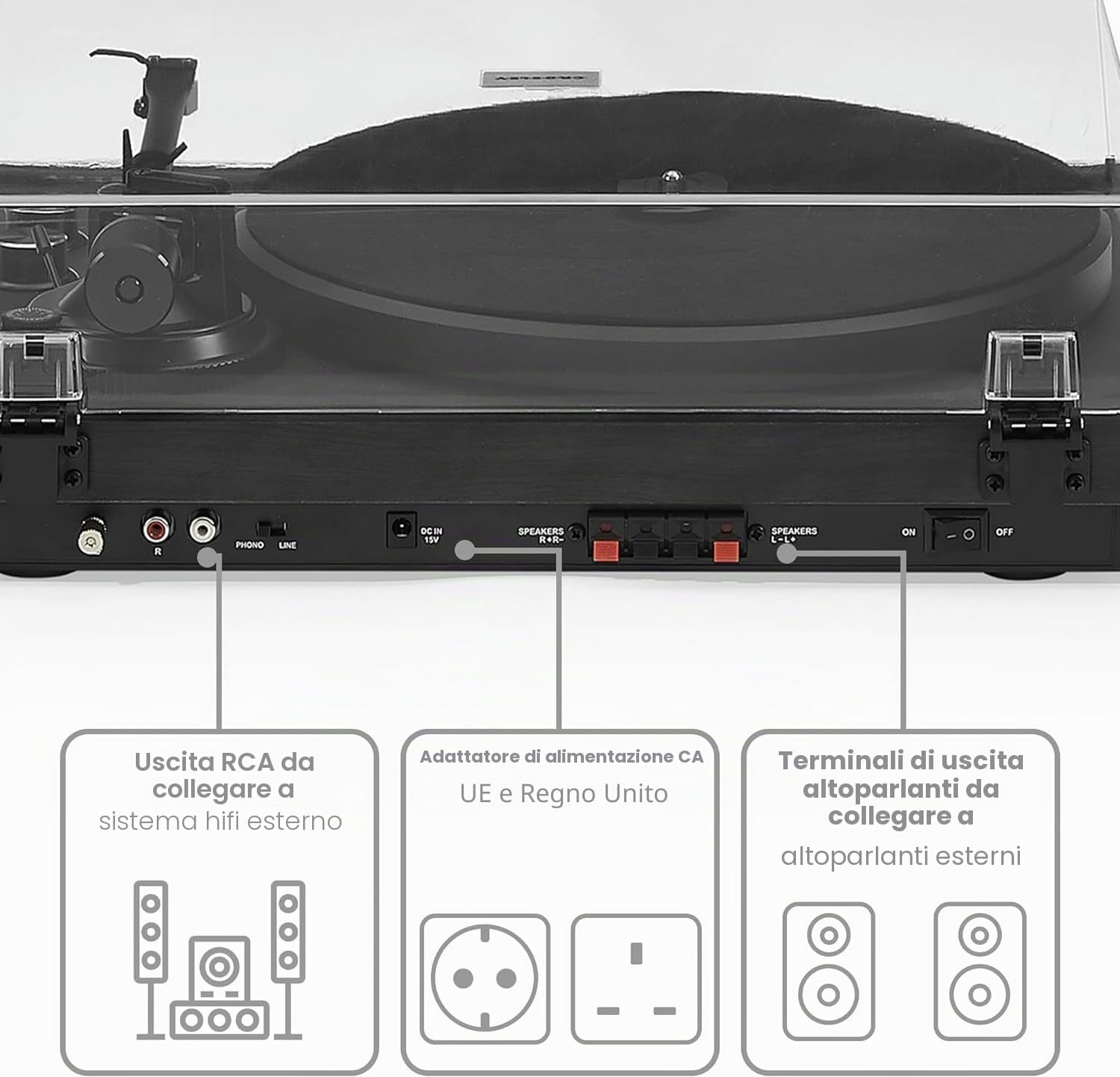 Crosley C62 - Giradischi Bluetooth Schwartz