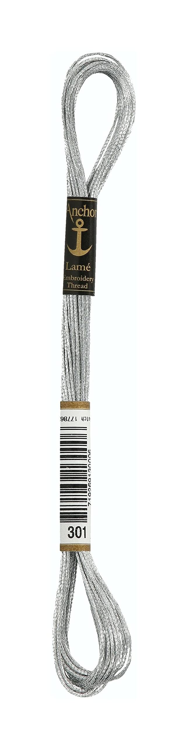 Anchor Silver Lamé Hand Embroidery Thread, Running Length: 8M Silber Embroidery Threads
