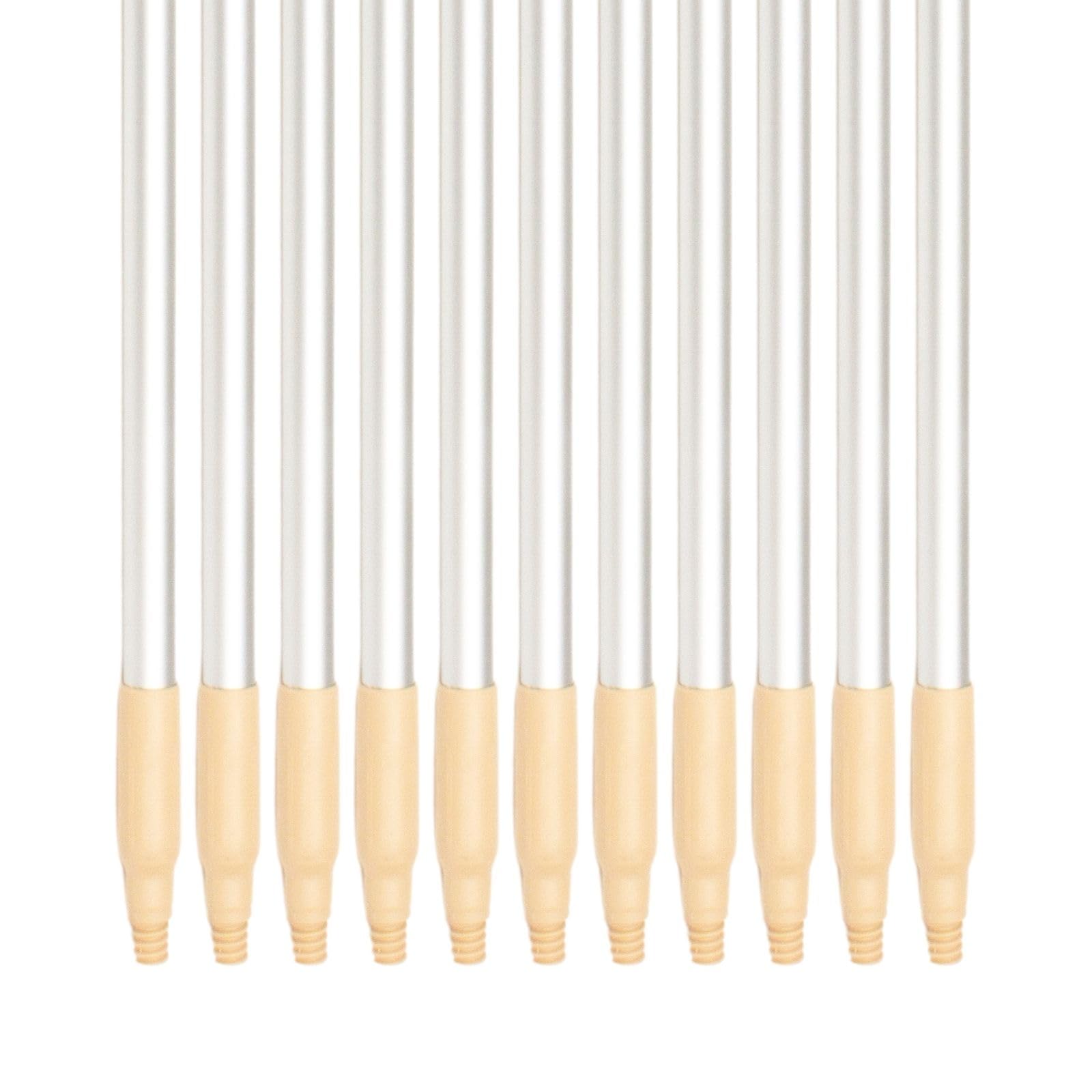 SPARTA Adjustable Aluminum Broomstick, 48” Mop and Broom Handle Replacement with Color-Coded System for Environments with Harsh Cleaning Agents, Aluminum, 48 Inches, Tan, (Pack of 12)