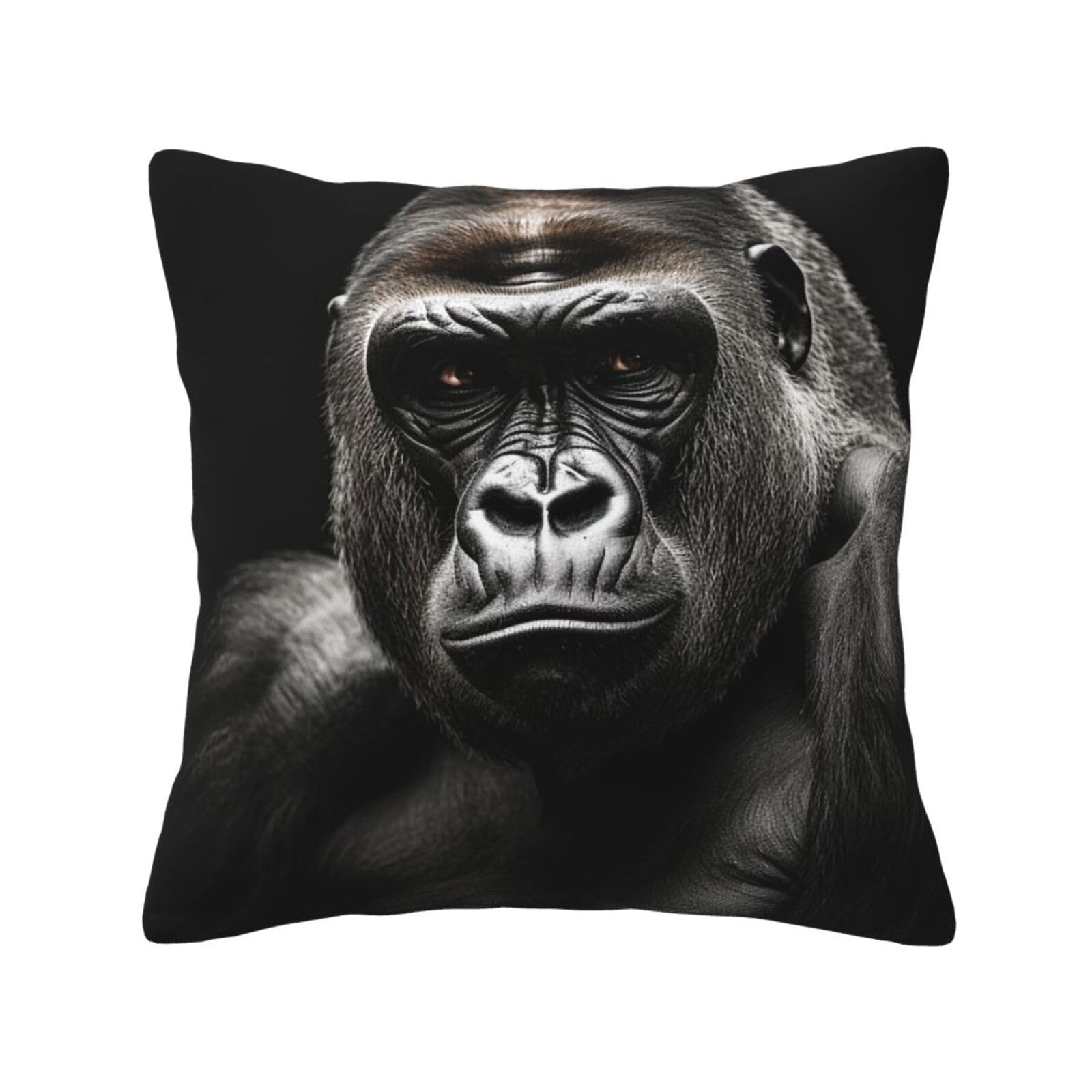 FodPand Male Gorilla Throw Pillow Covers 20"X20" Super Soft Cozy Pillows Case Morden Decorative Cushion Cover for Sofa Couch Bed Home Decor