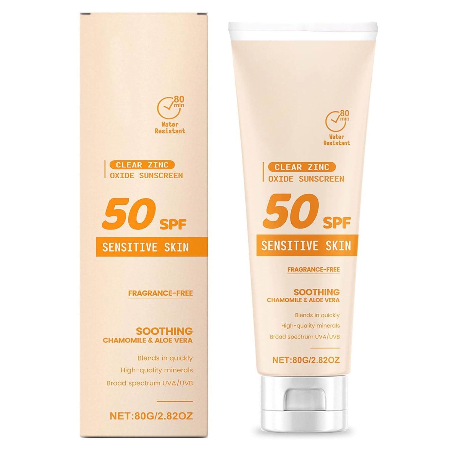 Baby & Kids Sunscreen SPF 50, Broad Spectrum UVA/UVB Protection, Water Resistant, Gentle Formula, Ideal for Swimming & Outdoor Activities-2.82OZ