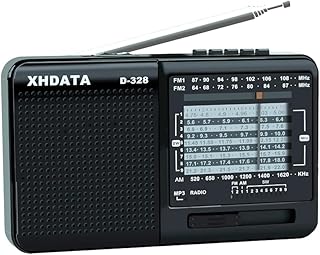 XHDATA D-328 Shortwave AM FM DSP Portable Small Multi Band Radio Stereo MP3 Player with Rechargeable Battery Earphone Jack...