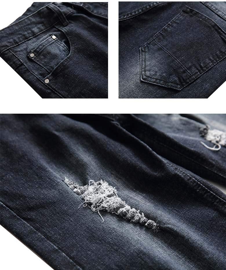 Men's Distressed Jean Shorts Casual Ripped Summer Denim Short Pants with Pockets - Image 3