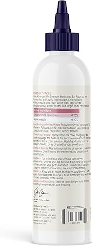 Miniatura 3 de Vetnique Oticbliss - Tratamiento medicado para infección de oído de perro de fuerza avanzada, limpiador antiséptico de oídos para gatos y perros,