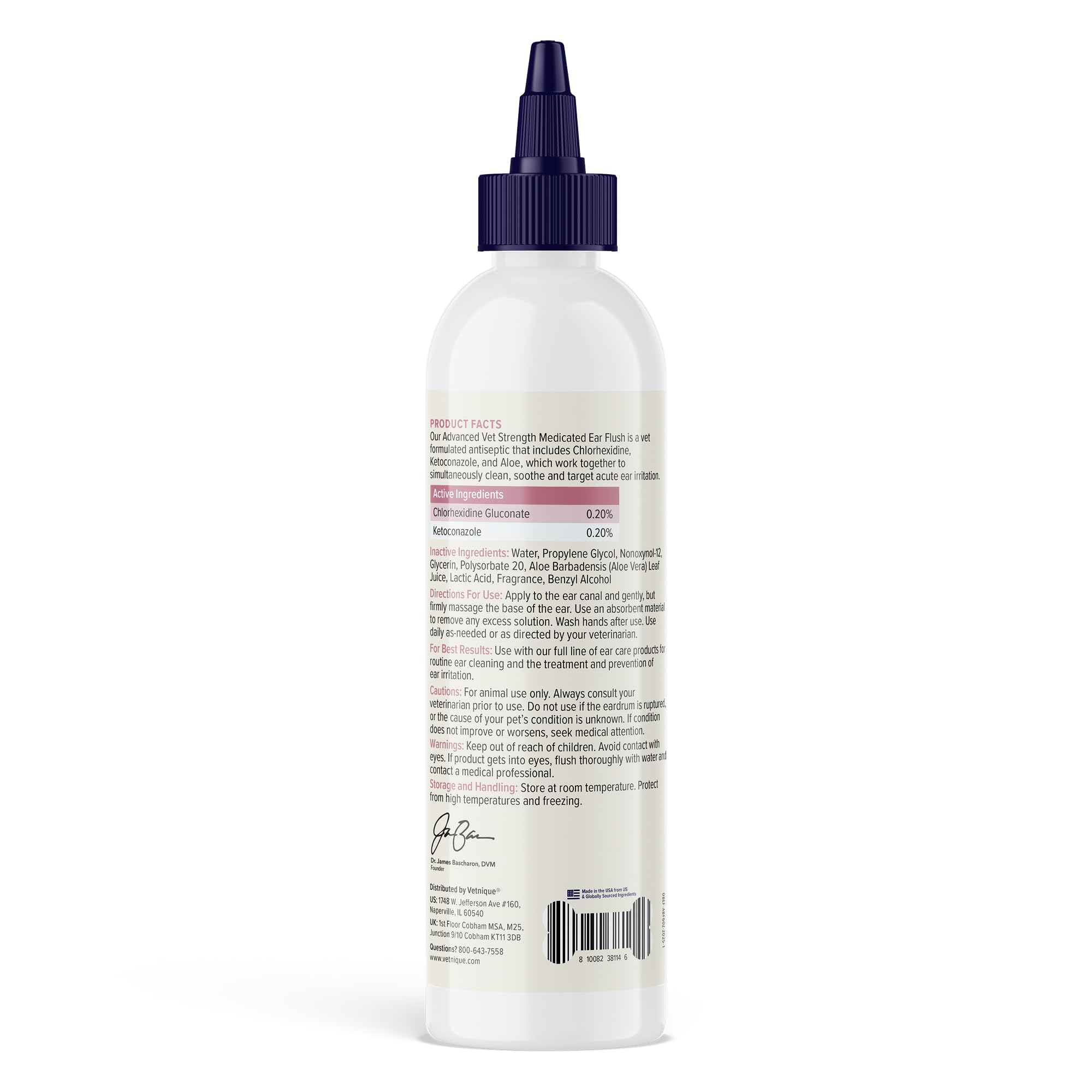 Vetnique Oticbliss Advanced Strength Dog Ear Infection Treatment Flush, Antiseptic Cat & Dog Ear Cleaner Solution Medicated with Chlorhexidine & Ketoconazole Helps with Ear Yeast (6oz Flush) - image 3