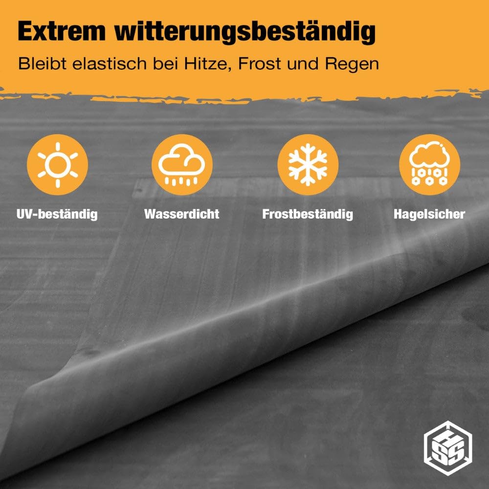EPDM Dachfolie 1,5mm Profi Dachbahn Flachdachabdichtung UV-beständig 2,50m x 1,50m