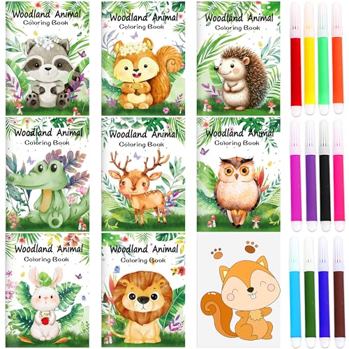 16 mini libri da colorare lotto animali safari giungla festa con penne matite piccoli libri attivita elefante leone zebra giraffa accessori compleanno