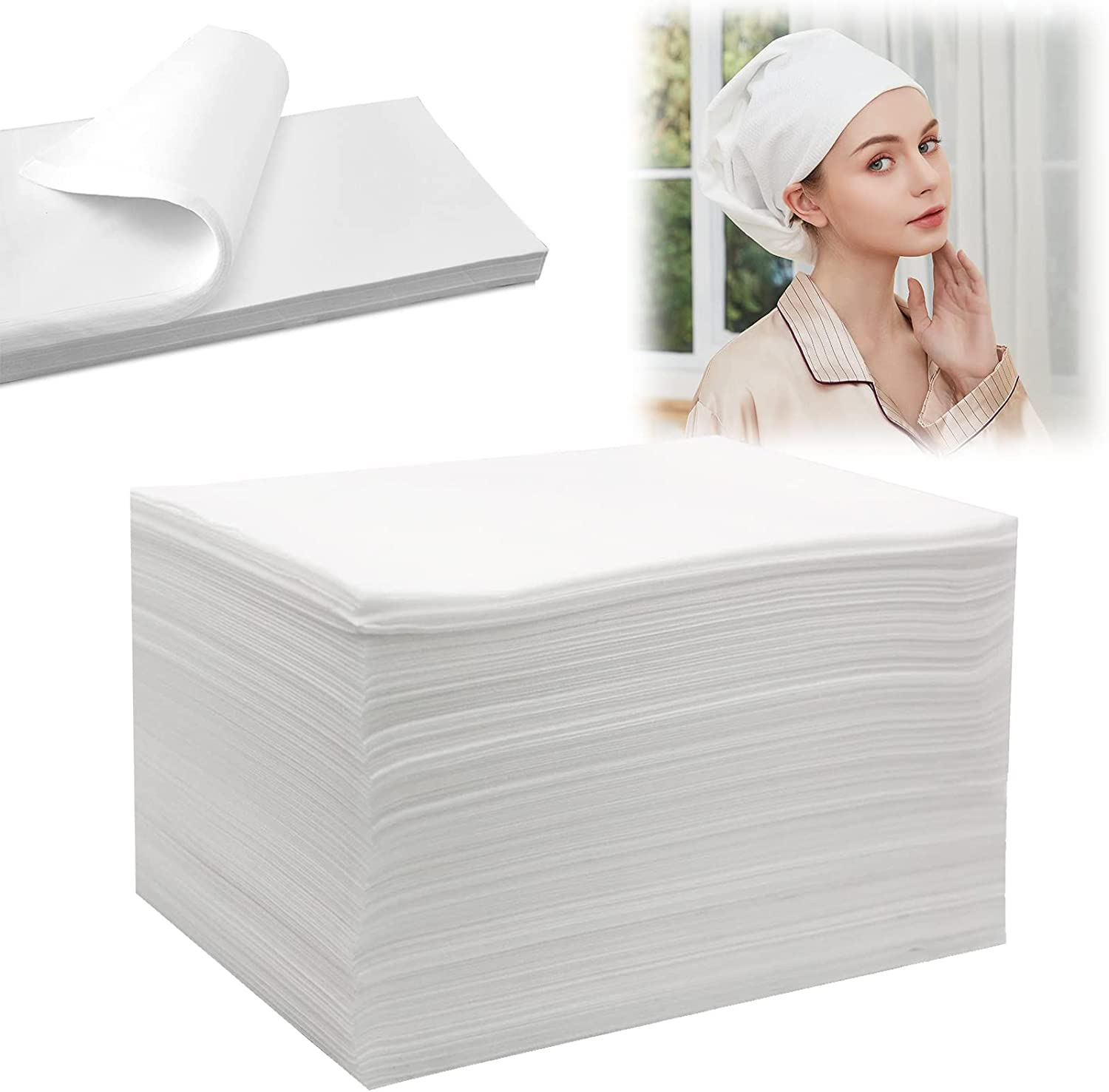 Swift Disposable Luxury Towels (20 Count) - Large Air-Laid Nonwoven Towels for Salon, Hair Drying, Bleach Safe White Spa and Gym Towels (100x200cm)