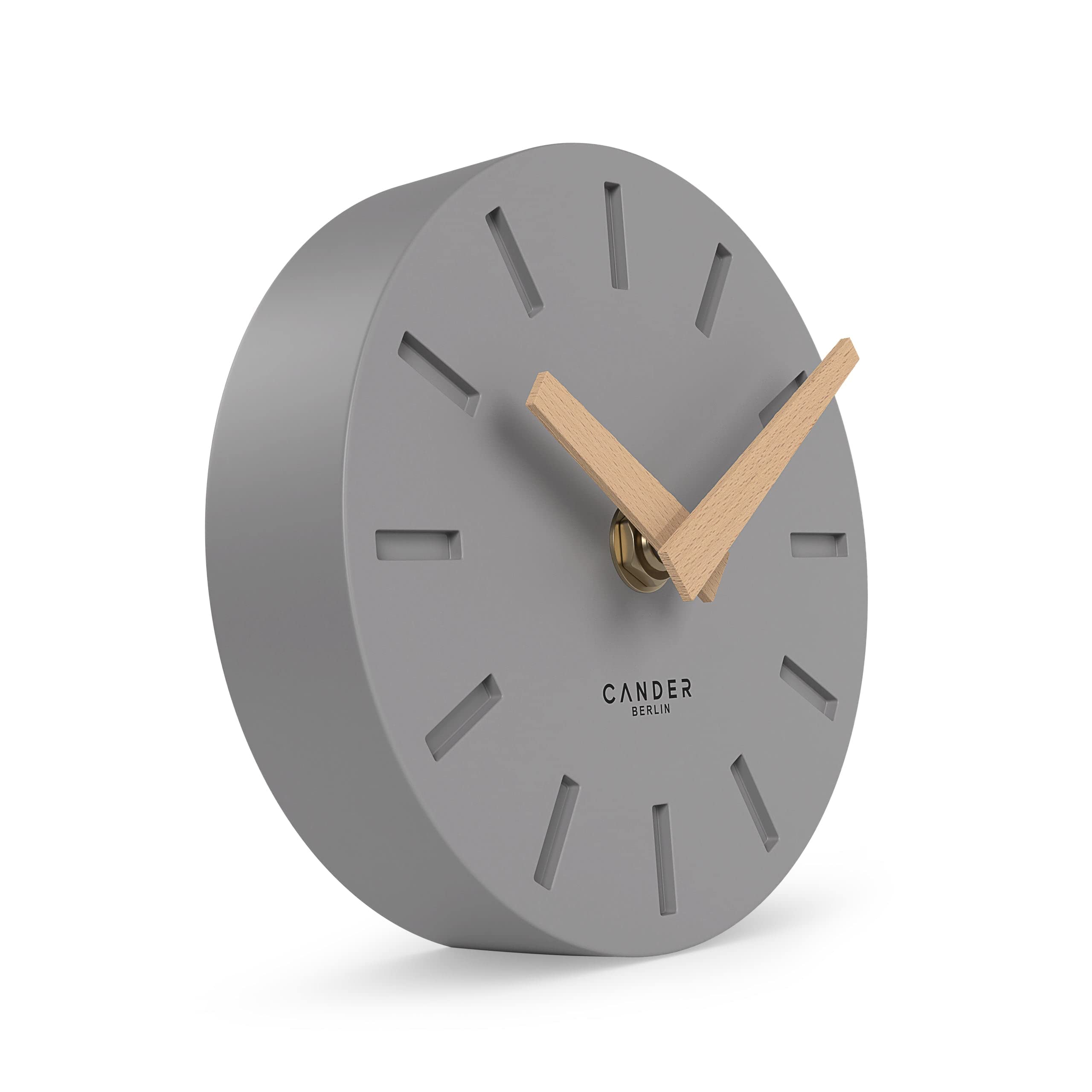 Cander Berlin MNU 2725 D wandklok hout stil 25 cm modern eiken fineer vintage zonder tikkende geluiden keuken woonkamer analoog