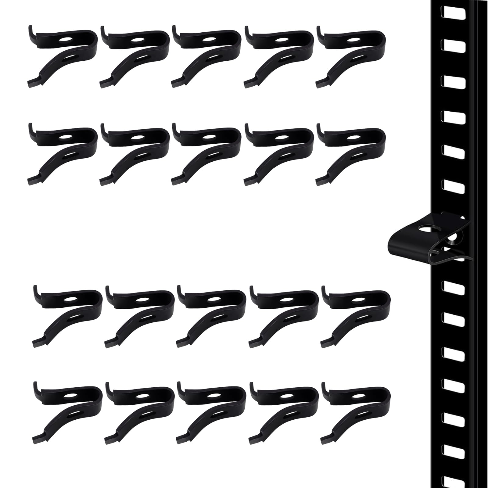 Yoogeer Black 20Pcs Adjustable Cabinet Shelf Bracket Clips, Metal Shelf Bracket Clips, Shelf Pegs, Pilaster Shelf Support Clip, Heavy Duty Metal Shelving Brackets Clips For Kitchen Cabinet Bookcase (Black)