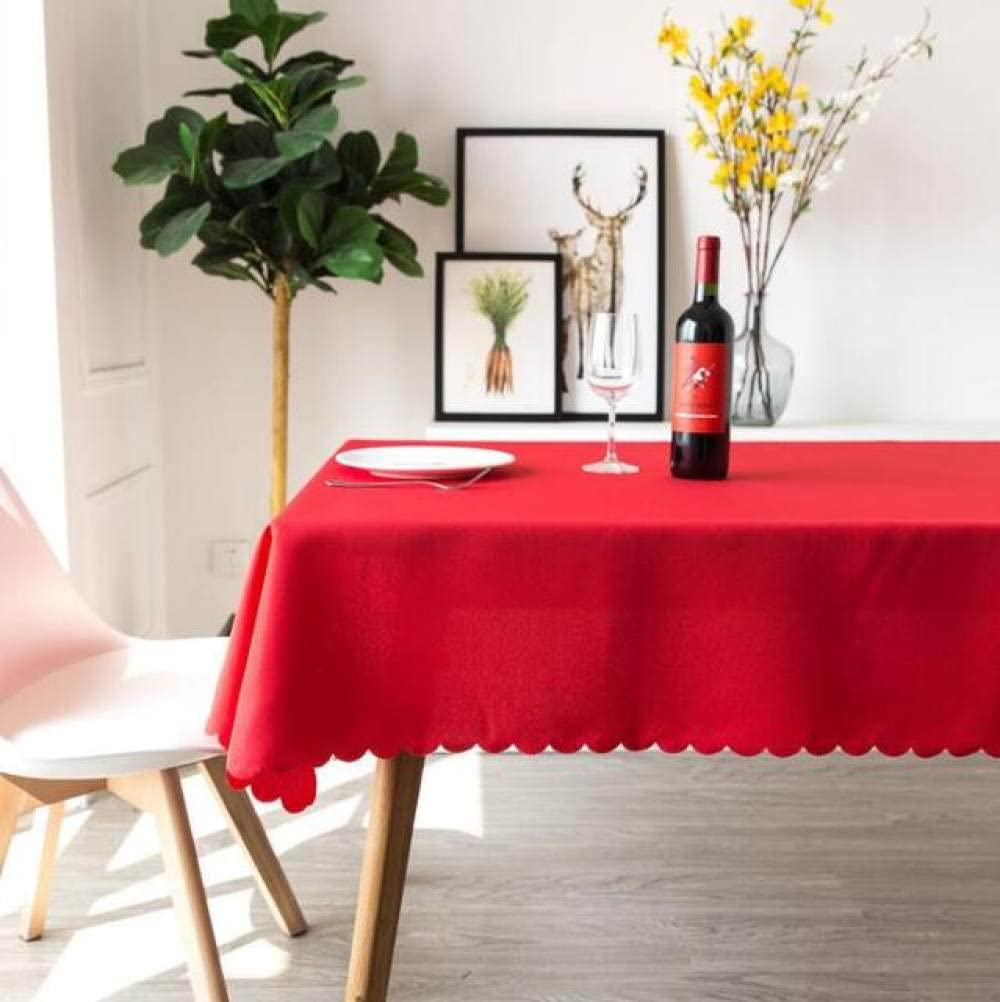 Nappe de mariage de fête de Noël tissu uni rouge 140x140cm pour table de banquet