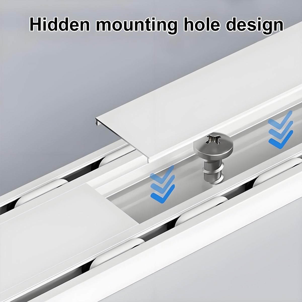 Heavy Duty Double Row Ceiling Mounted Curtain Track System, Silent Sliding Rail Set for Room Dividers, Blackout Curtain Rods for Bedrooms, Living Rooms, Hospitals & Commercial Spaces (Gray, 3.60m)